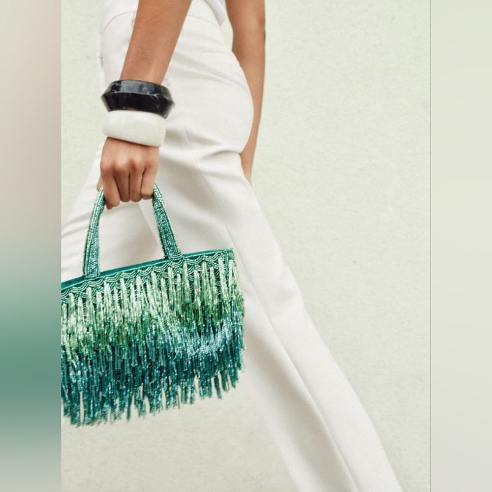 ZARA NWT RHINESTONE FRINGE BAG